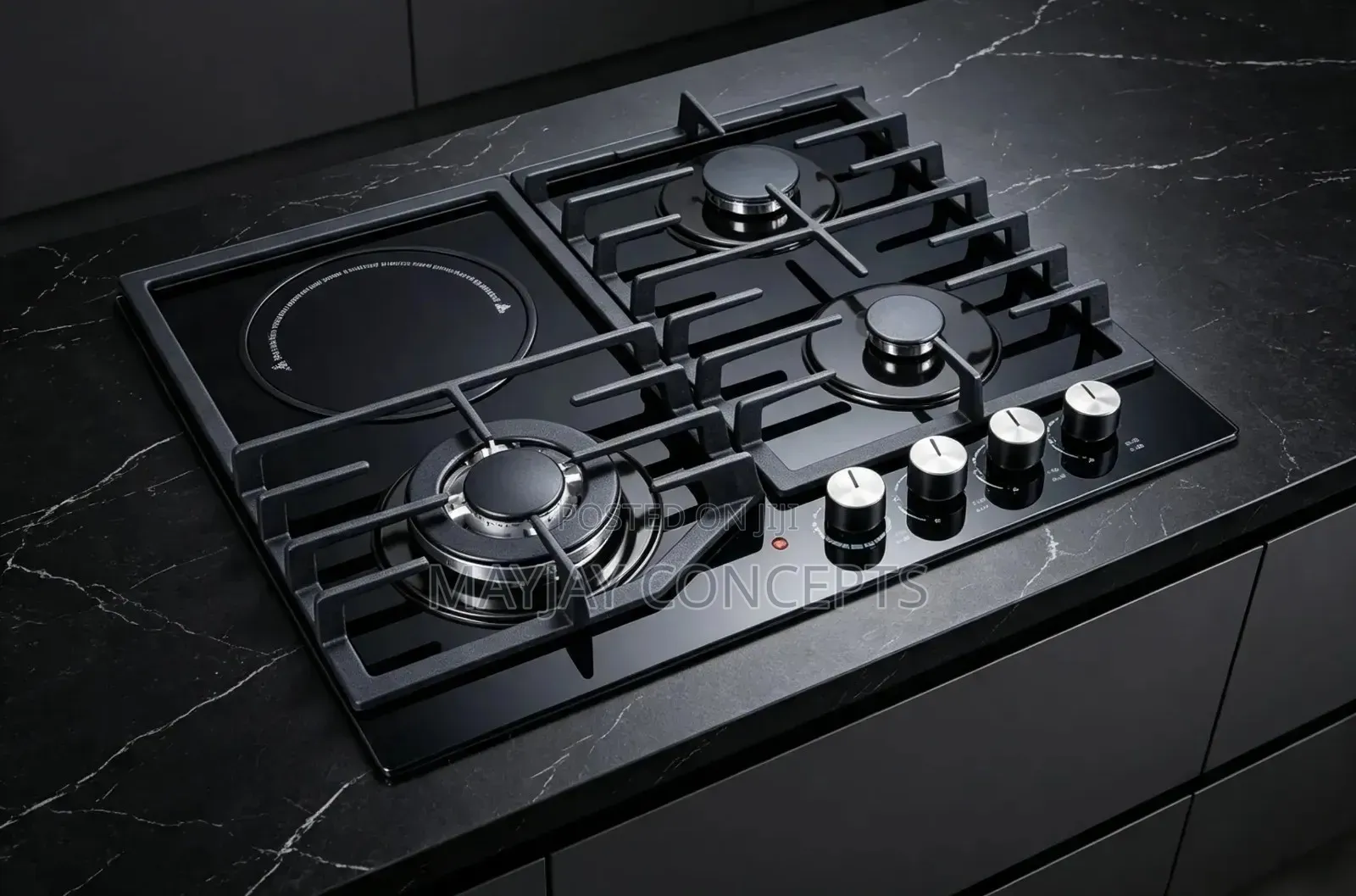 POLYSTAR 3 Gas + 1 Hotplate Built-in Glass Hob | PV-GT60G3H
