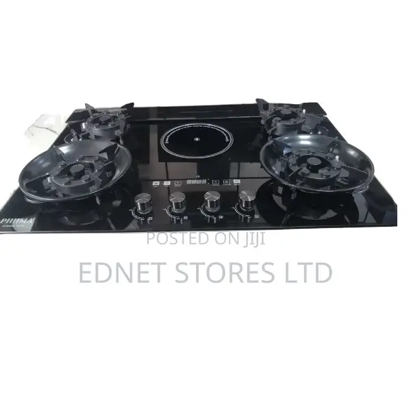 Phiima 4+1 Flip Up Kitchen Cookertop HOB,Tempered Glass 8mm Thickness