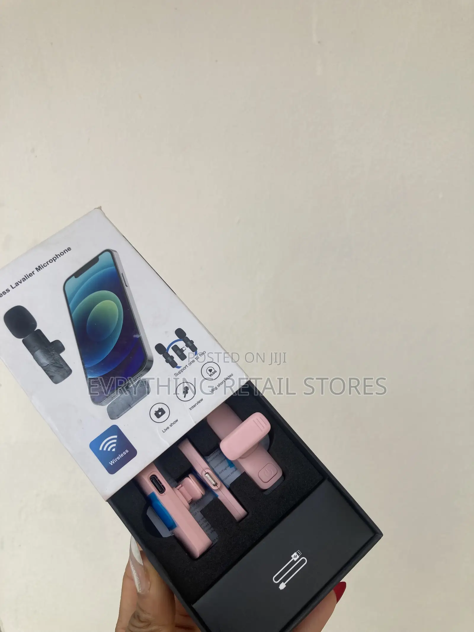 Pink Wireless Lapel Microphone in Lagos | Portable Lavalier Mic