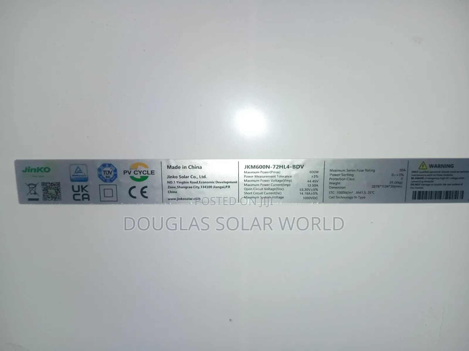Jinko 600W Monocrystalline Solar Panel