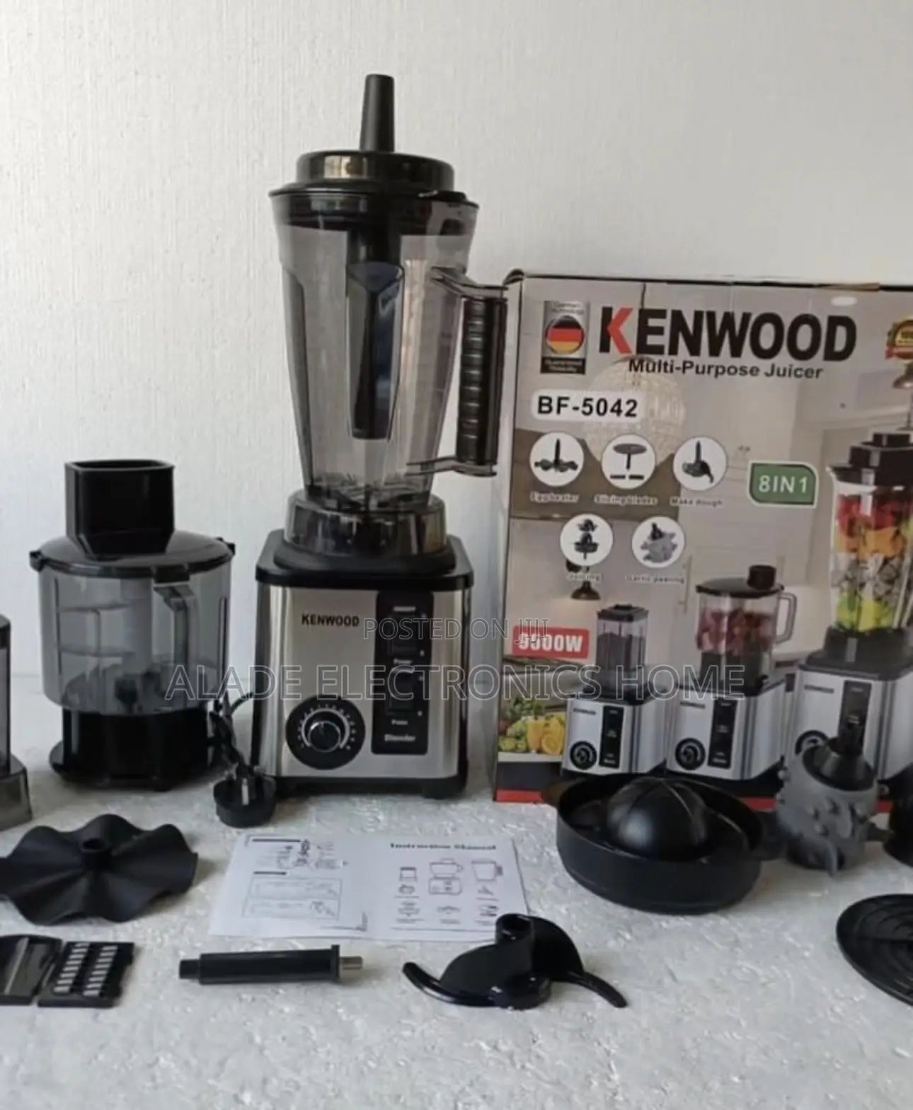 8 in 1” Kenwood Blender, Juicer and Food Processor. 5yrs Warranty
