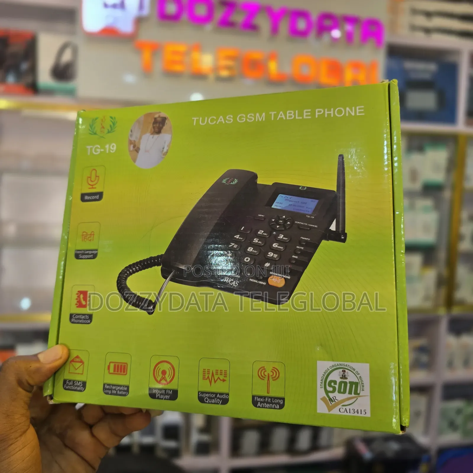 Tucas GSM Table Phone (Model TG-19) Desktop Landline-Style Phone