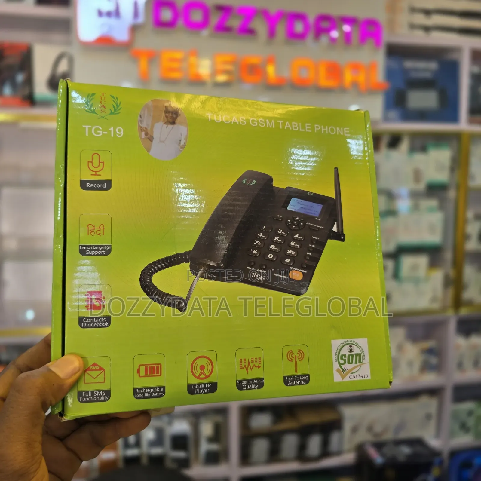Tucas GSM Table Phone (Model TG-19) Desktop Landline-Style Phone