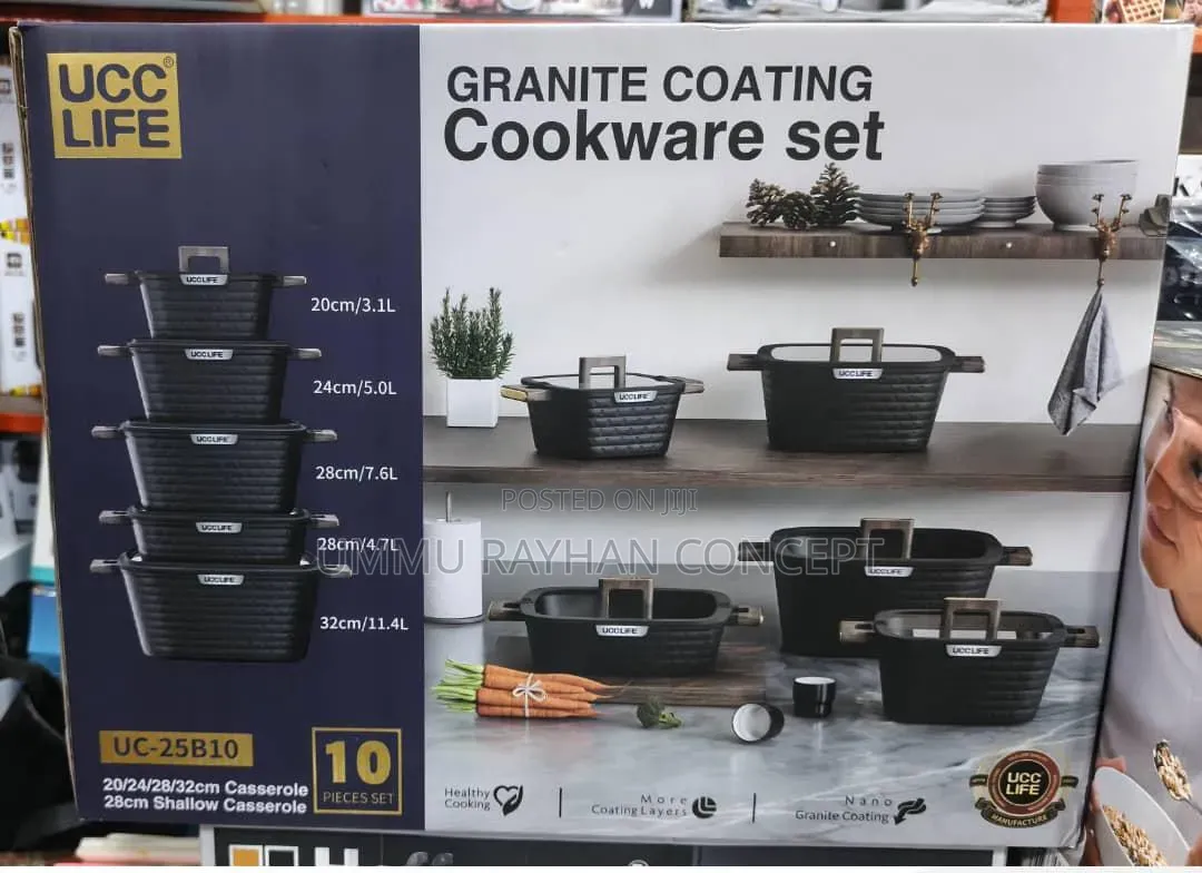 10pcsUcc Life  Granite Cookware Set