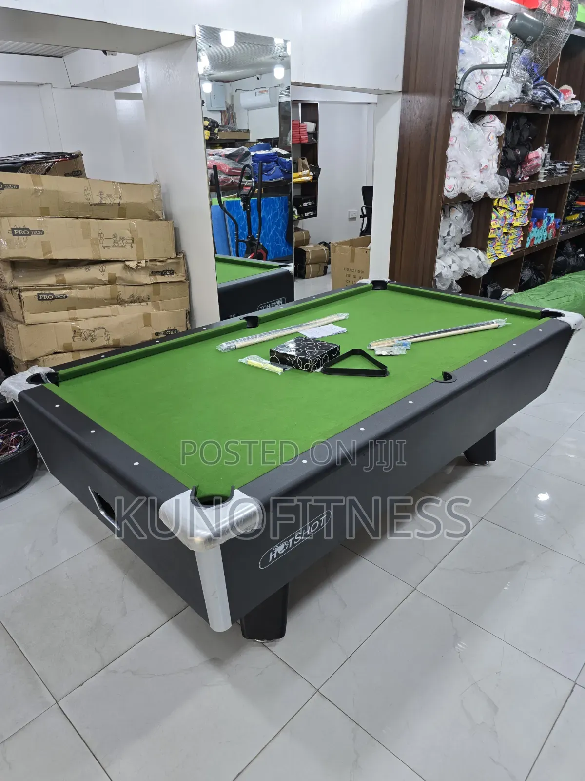 7ft & 8ft Imported Coin-Operated Marble-Top Pool Table + Accessories