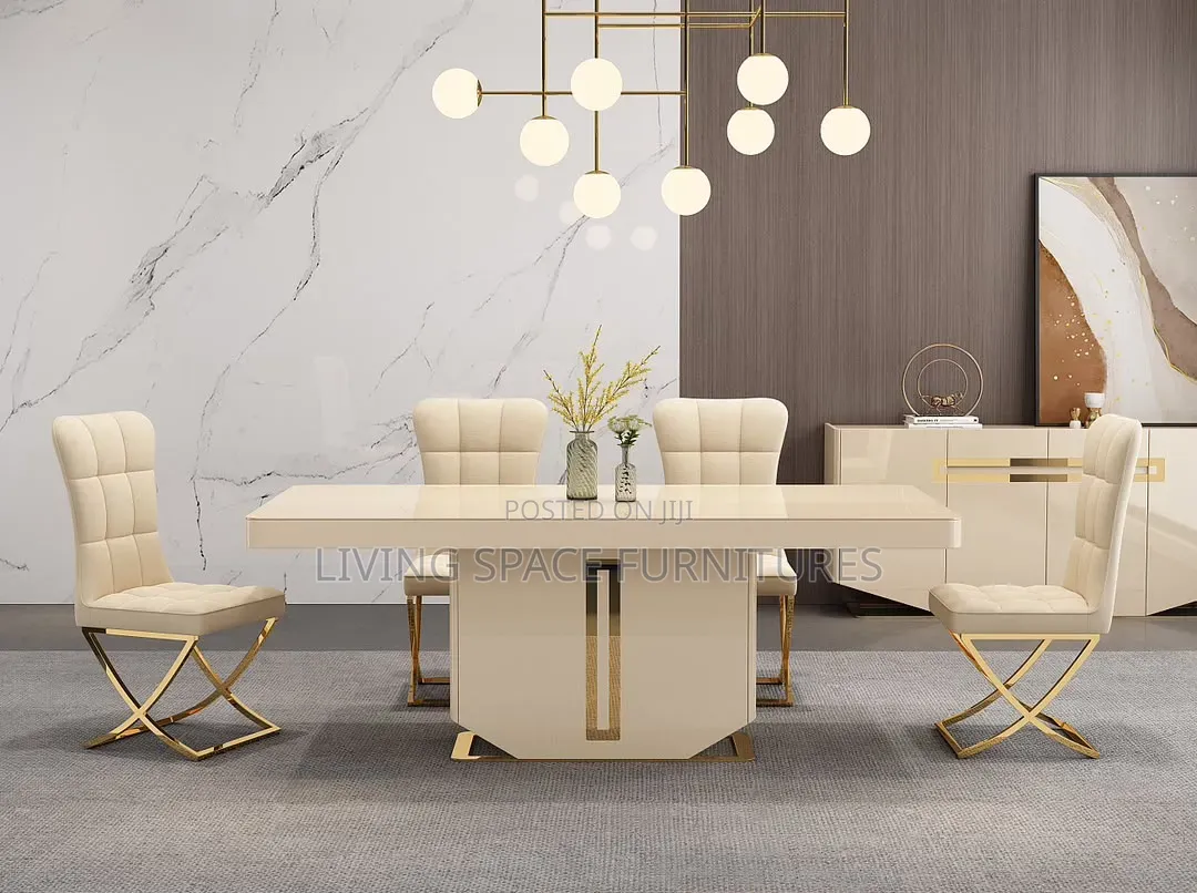Contemporary Glass Top Dining Set by 6-Seaters