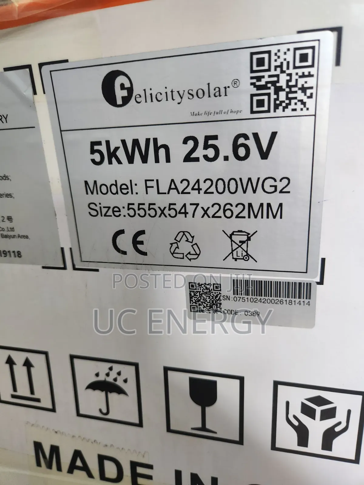 5kwh 24v FLA24 200ah Wg2 Felicity Solar Lithium Ion Batteries