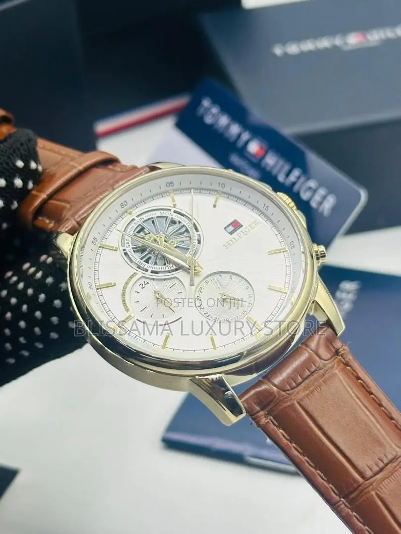 Tommy Hilfiger Premium Luxury Men Leather Wristwatch –Stylish, Durable