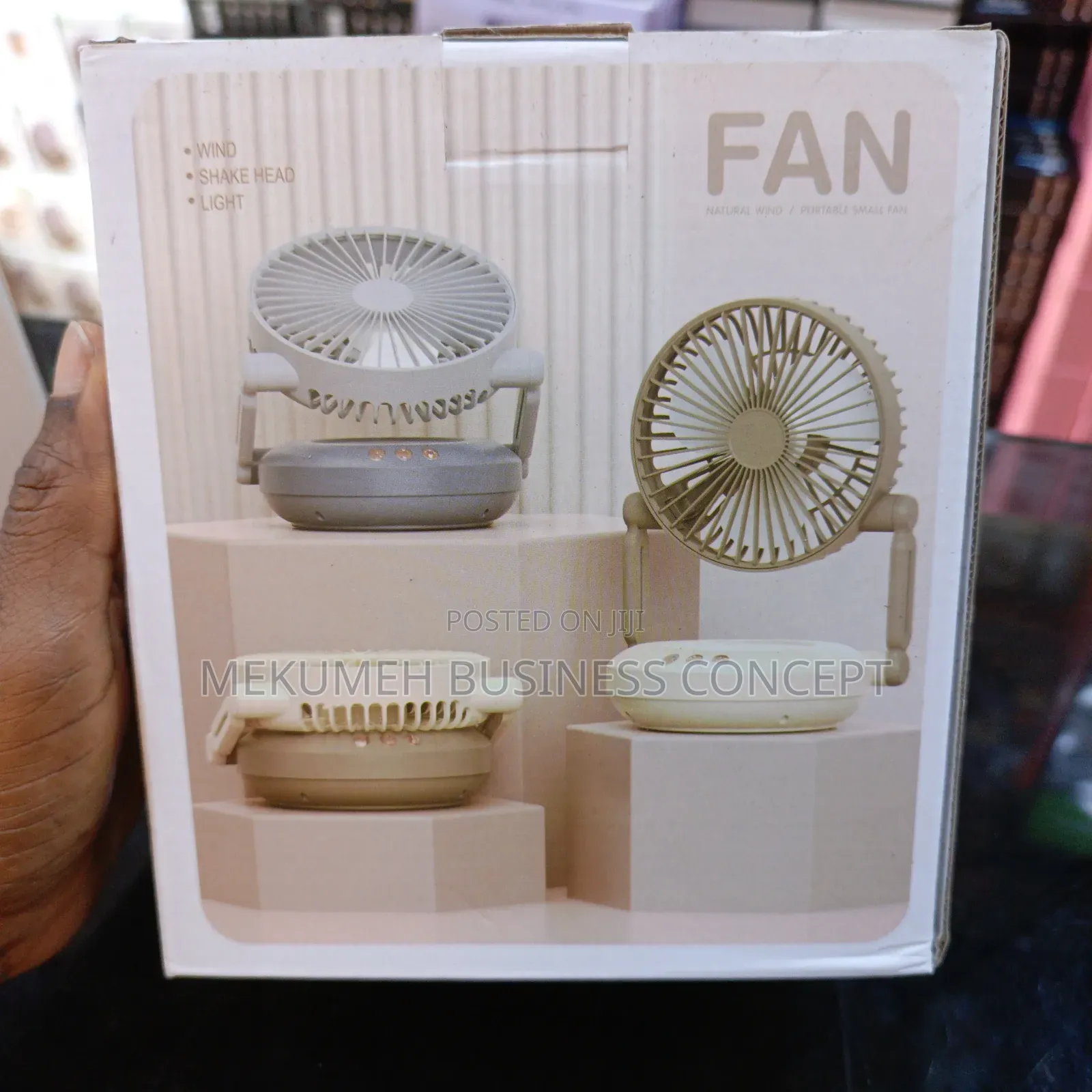Rechargeable Rotating Desktop Fan With Led Light