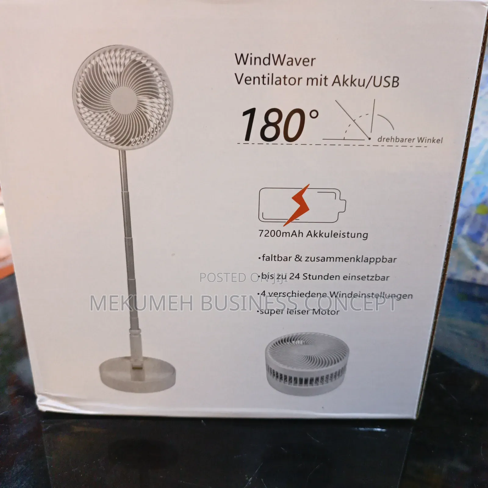 WindWaver Rechargeable Foldable Fan
