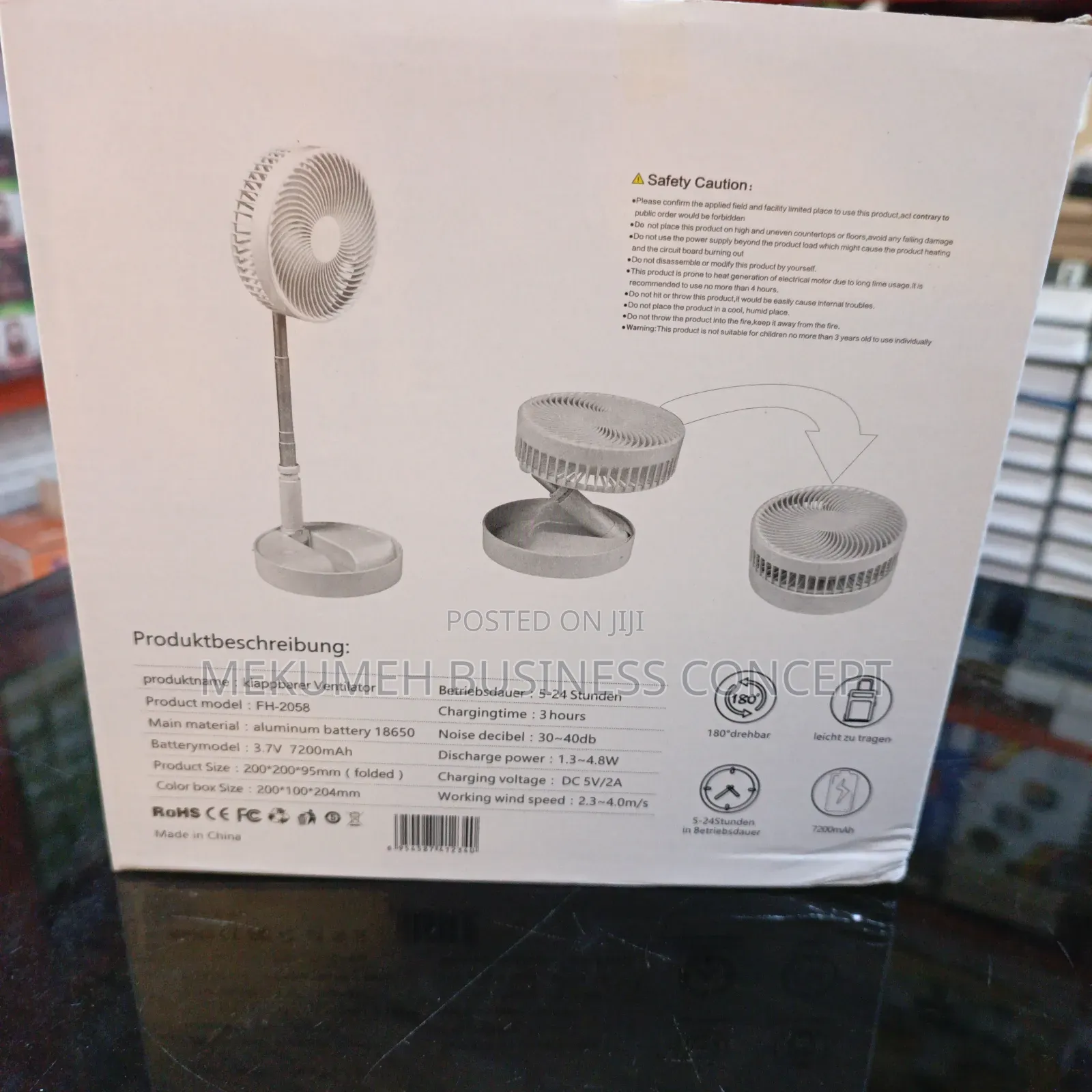 WindWaver Rechargeable Foldable Fan