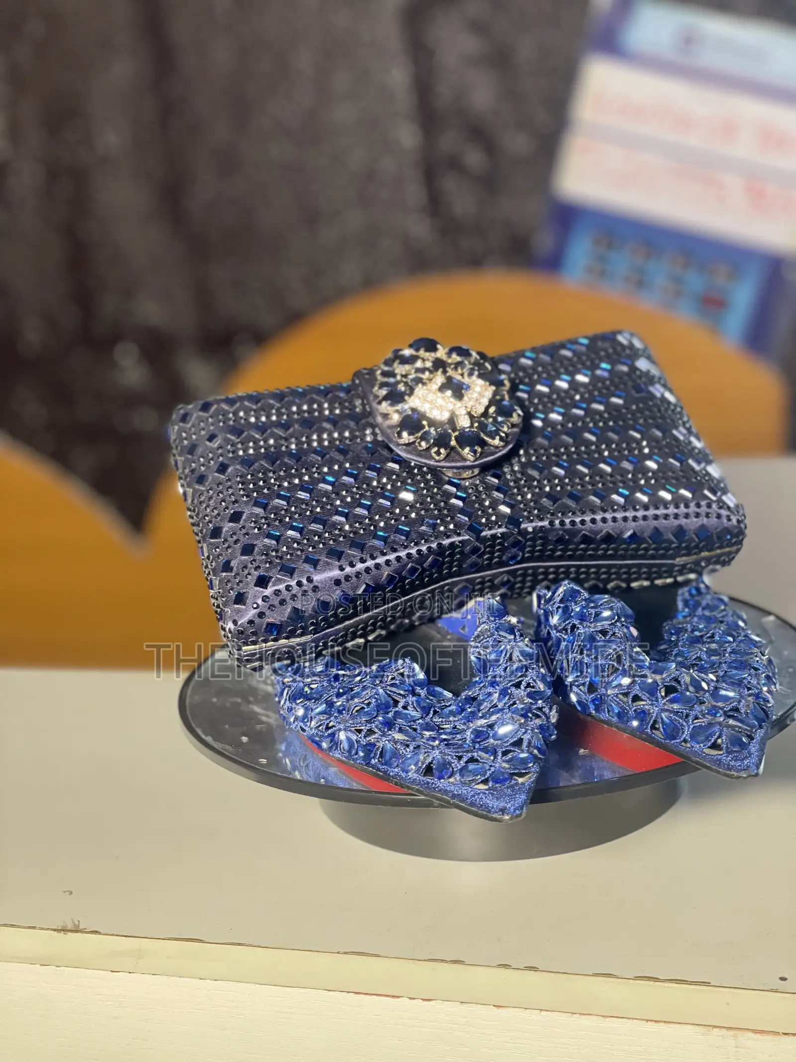 Blue Purse and Heels