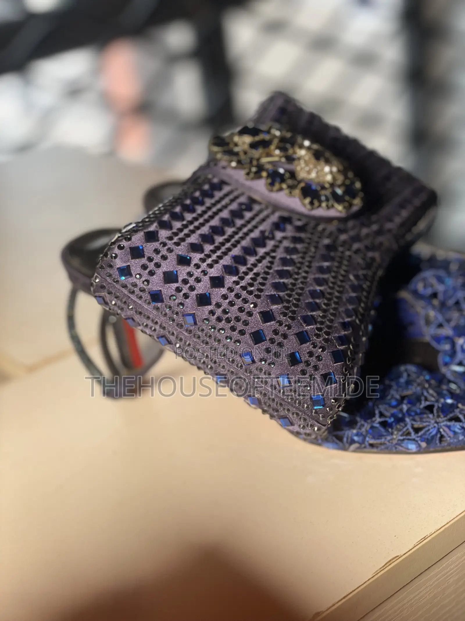 Blue Purse and Heels