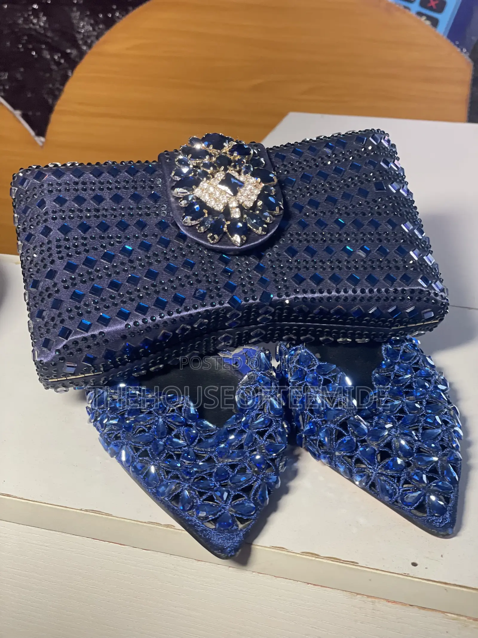Blue Purse and Heels