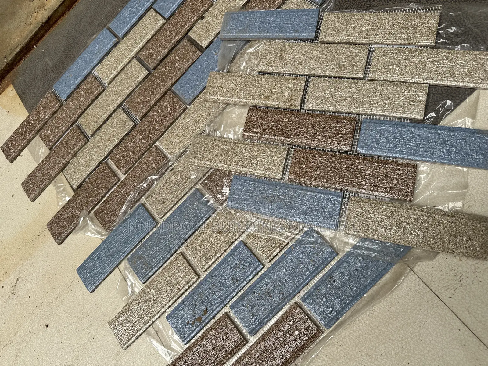 Brown and Blue Bricks Mosaic Mixture