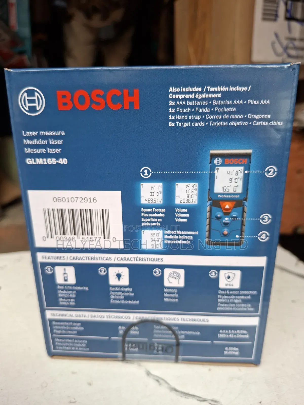 Bosch Blaze Pro Glm165-40 165 Feet Laser Distance Measure