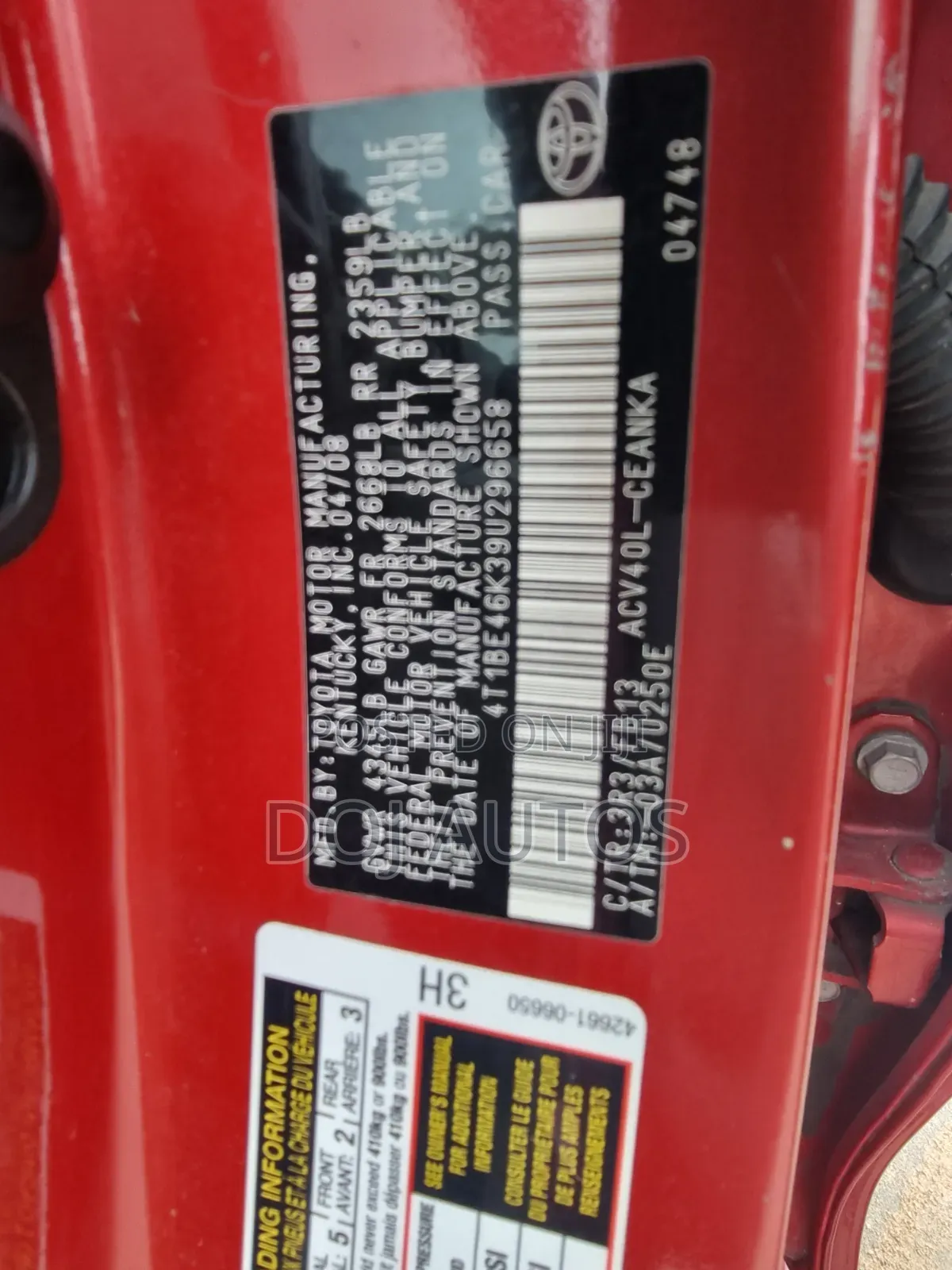Toyota Camry LE 4dr Sedan (2.4L 4cyl 5A) 2009 Red