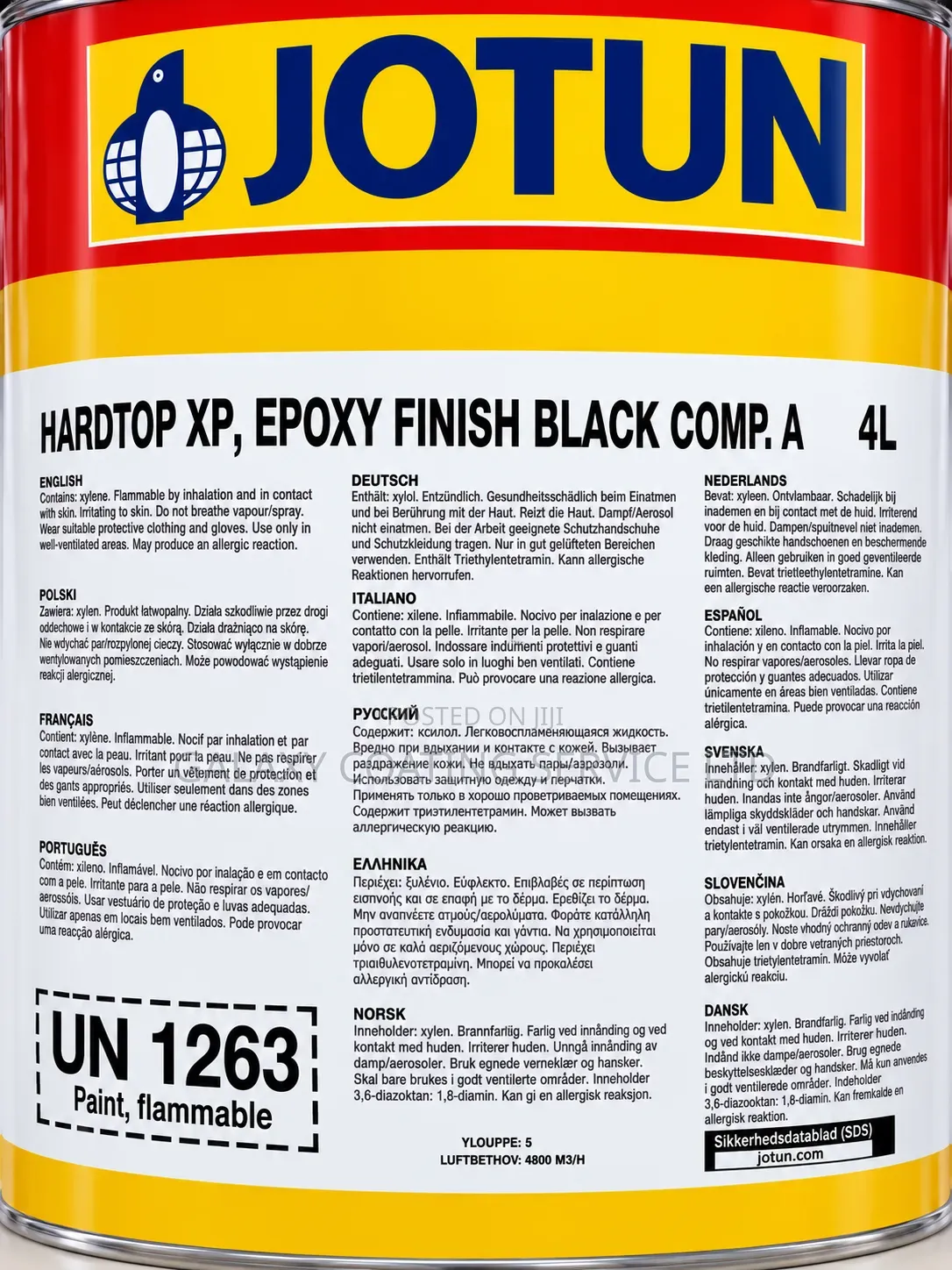 Hardtop XP, Polyurethane Finish Black a and B Comp.