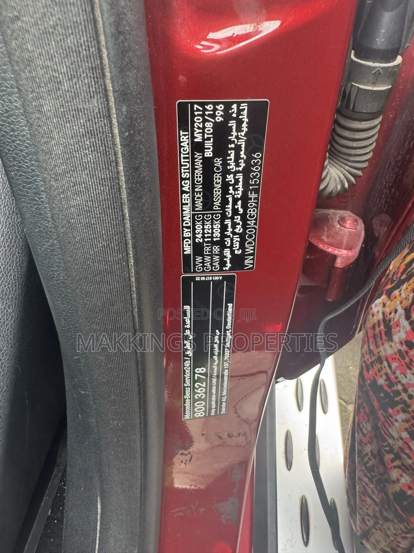 Mercedes-Benz C250 2017 Red