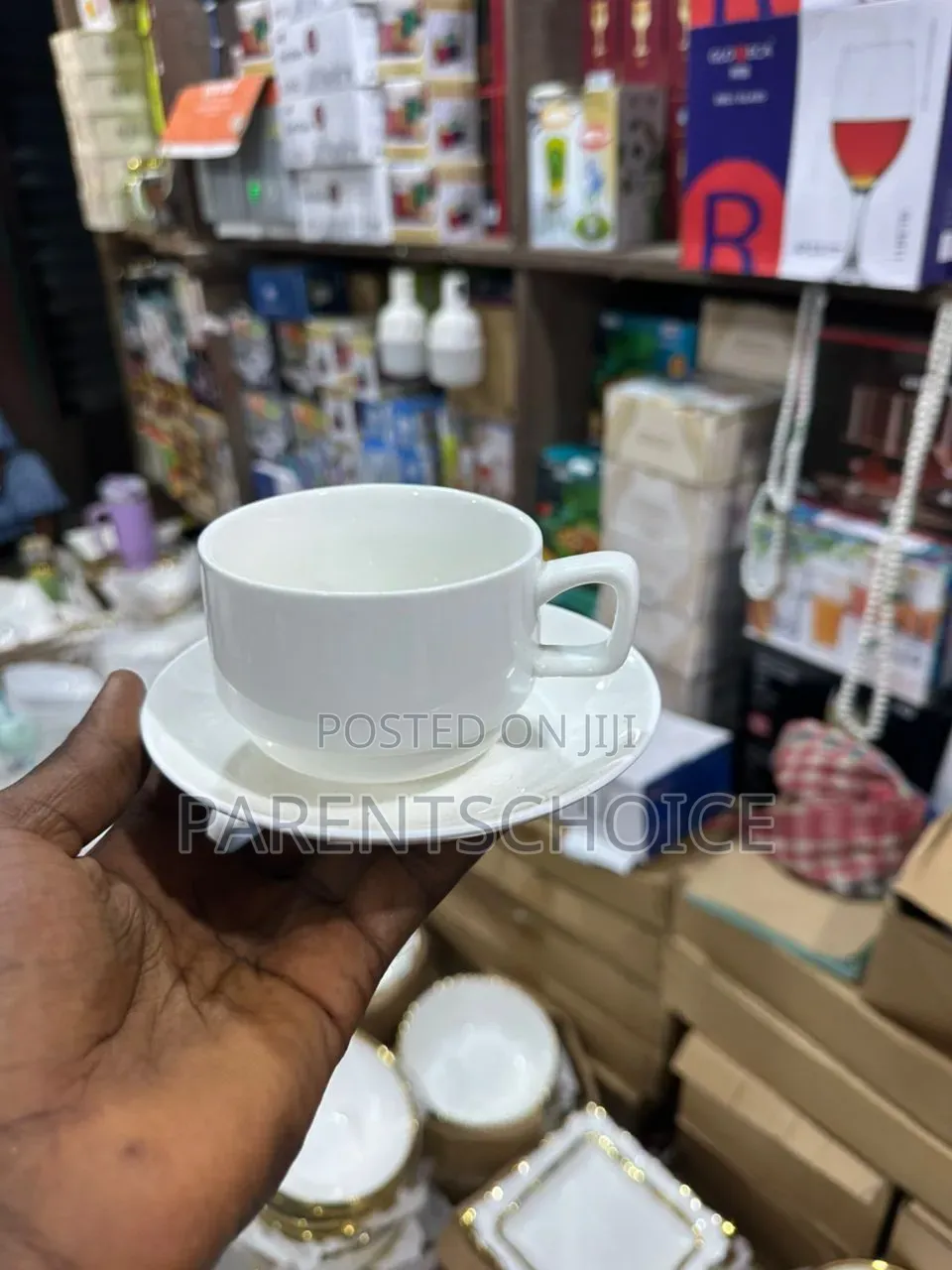 Tea Cups and Saucers Breakable (6 Cups, 6 Saucers) White