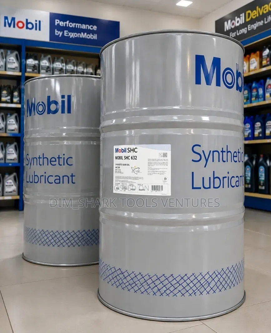 208Litre Drum of Mobil SHC 632 Synthetic Gear and Bearing Oil.