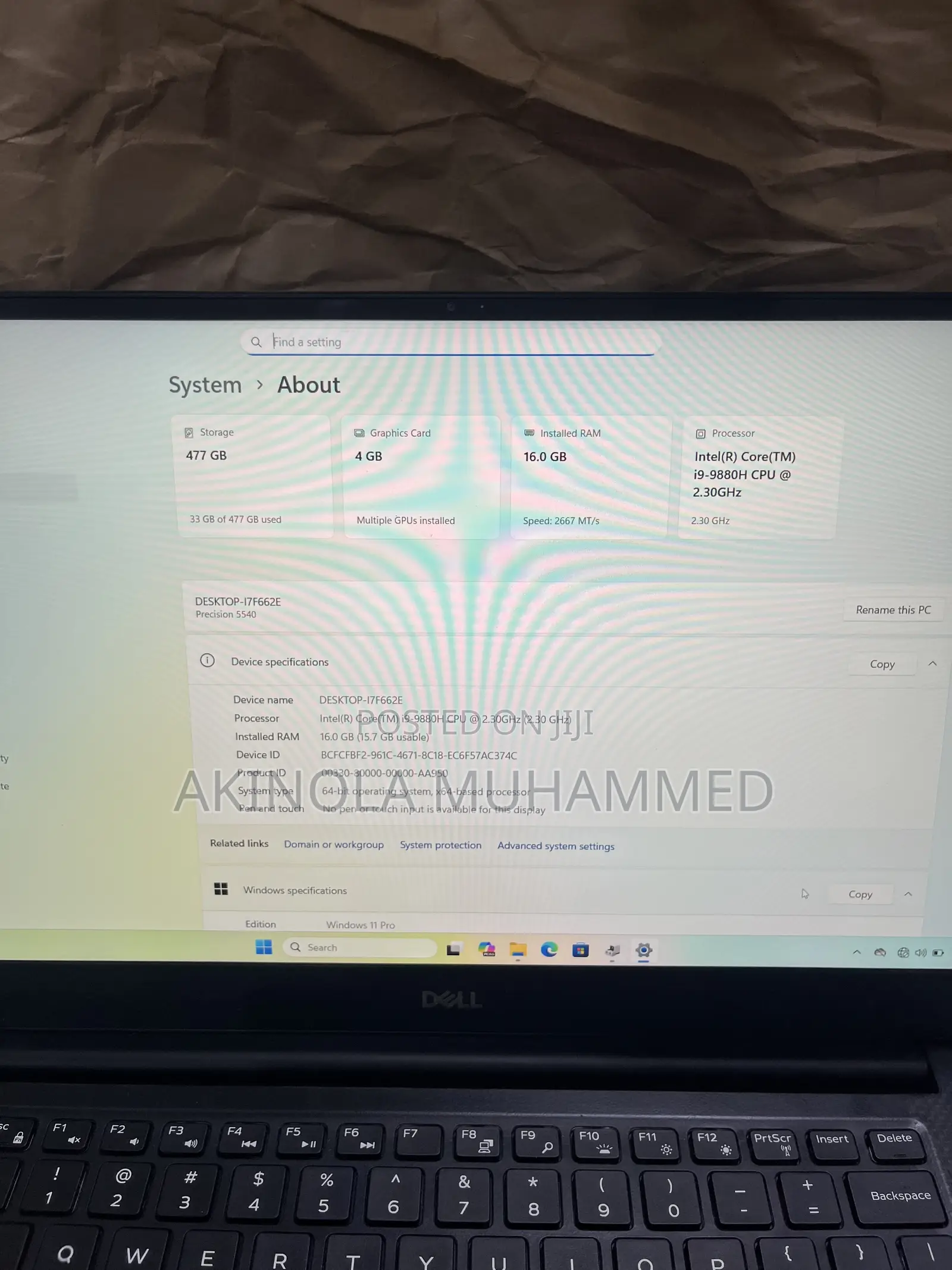Laptop Dell Precision 15 5540 16GB Intel Core i9 SSD 512GB