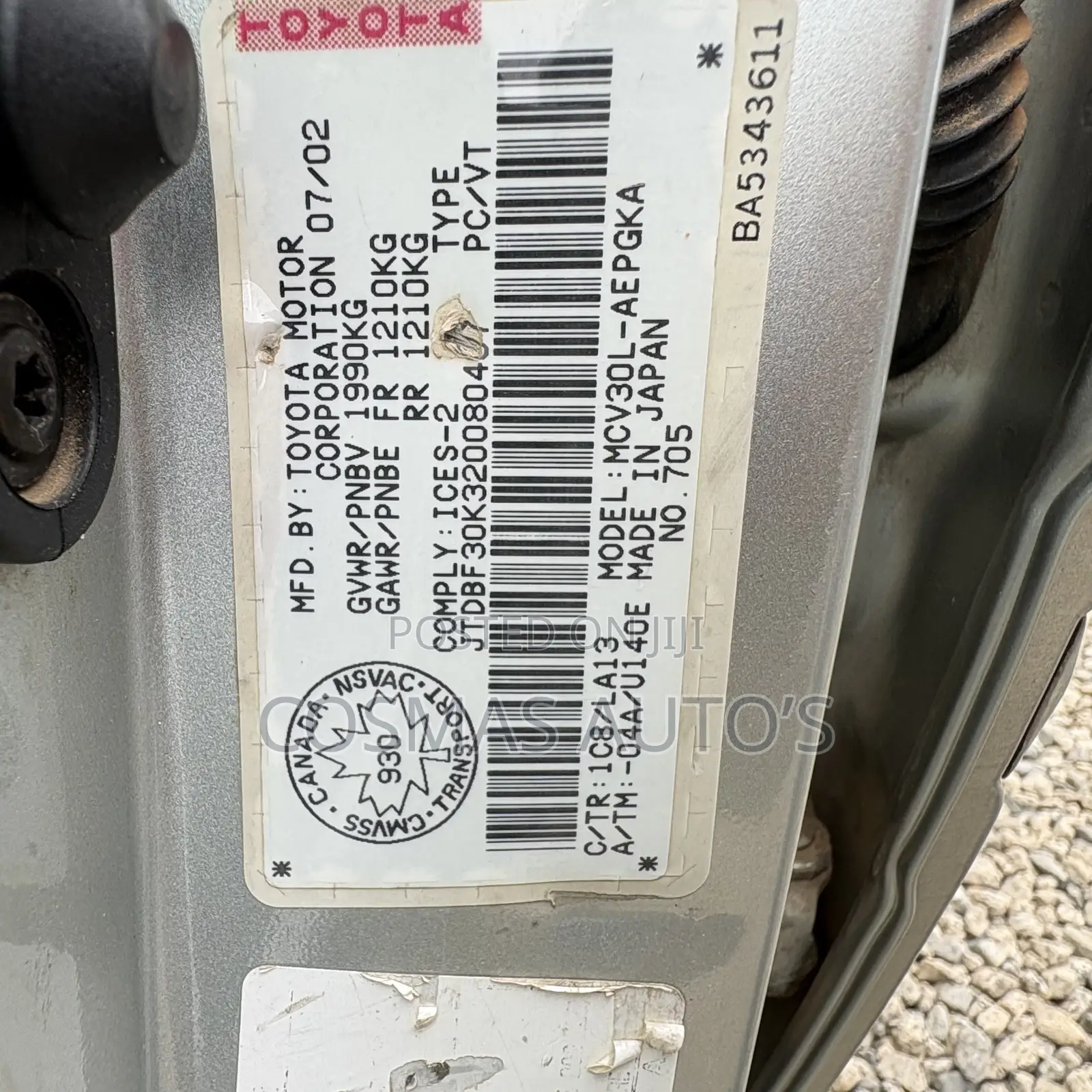 Toyota Camry XLE V6 Sedan (3.0L 6cyl A5) 2003 Gray