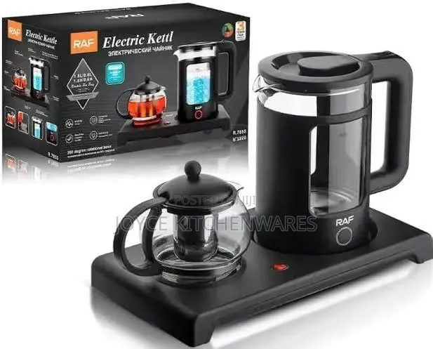 RAF 2in1 Transparent Glass Electric Kettle