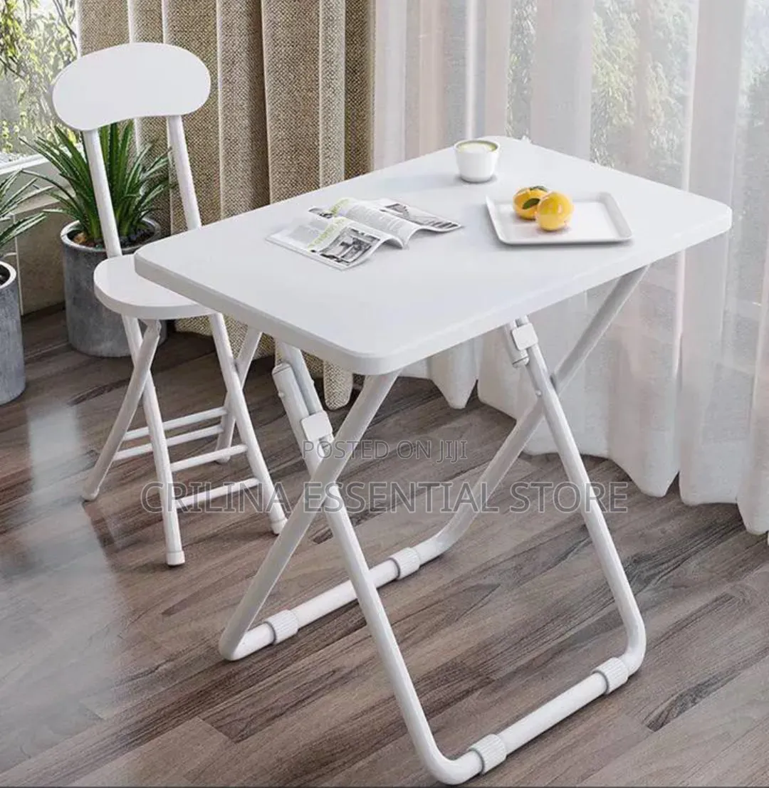 Foldable Reading/Laptop Table One Chair for Home and Office