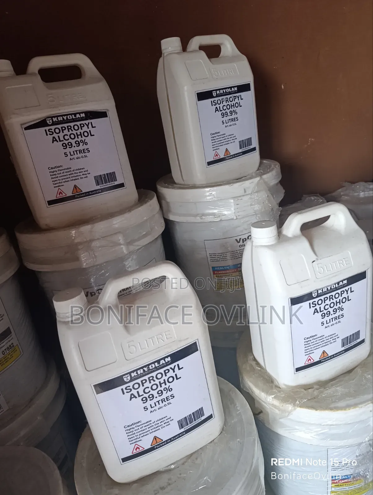 Isopropyl Alcohol 99.9% Pure IPA Isopropanol Lab Grade 5 Litre