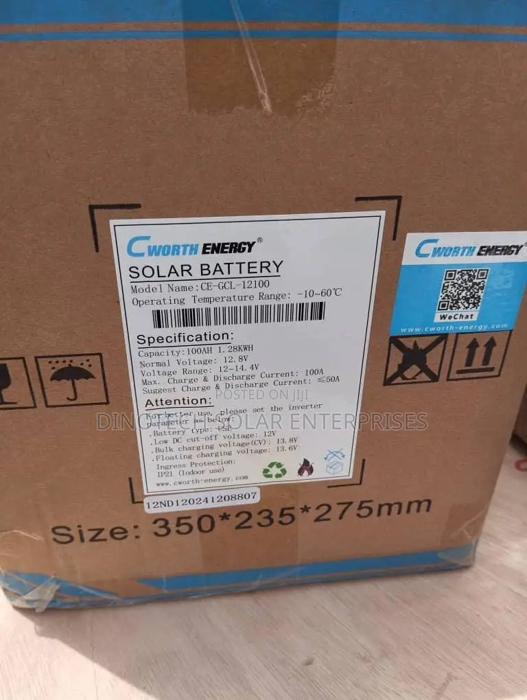 12v 1.28kwh C Worth Energy Solar Lithium Battery