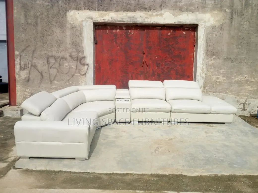 L Shape Sectional Sofa Leather Chairs With Center Table