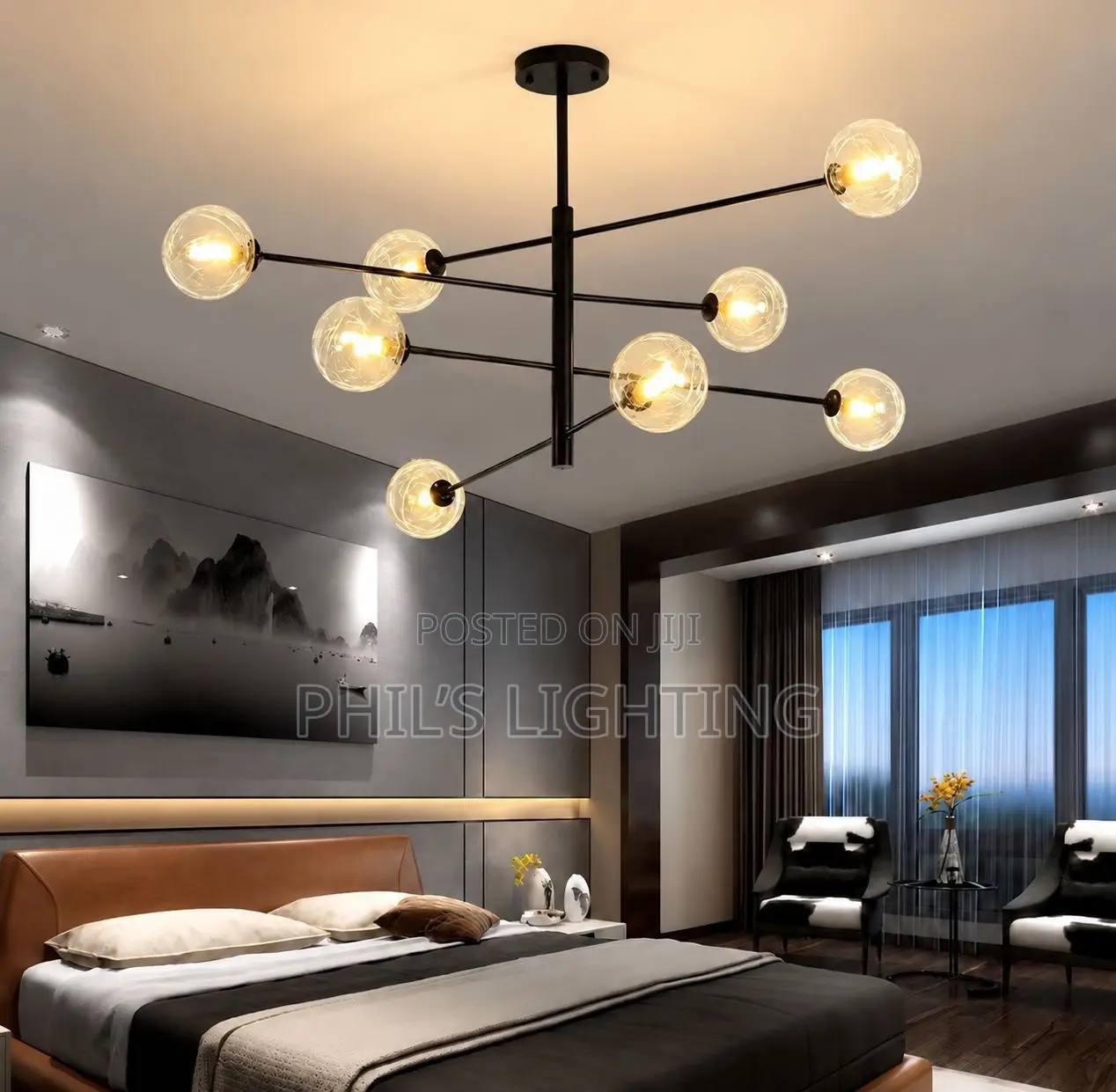 Nordic Modern Sky Star Led Glass Ball Chandelier