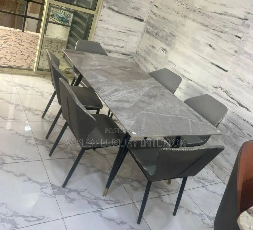 6-Seater Premium Marble Dining Set.