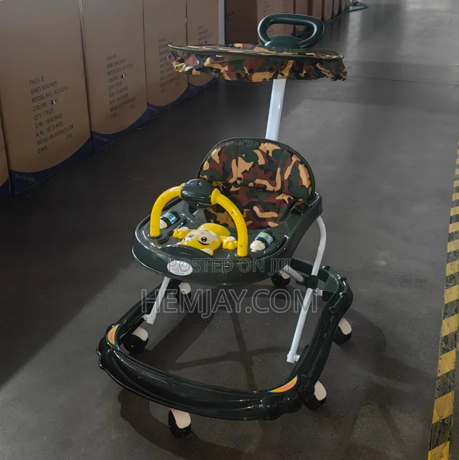 Musical Baby Walker With a Sun Canopy and a Fancy Push Handle