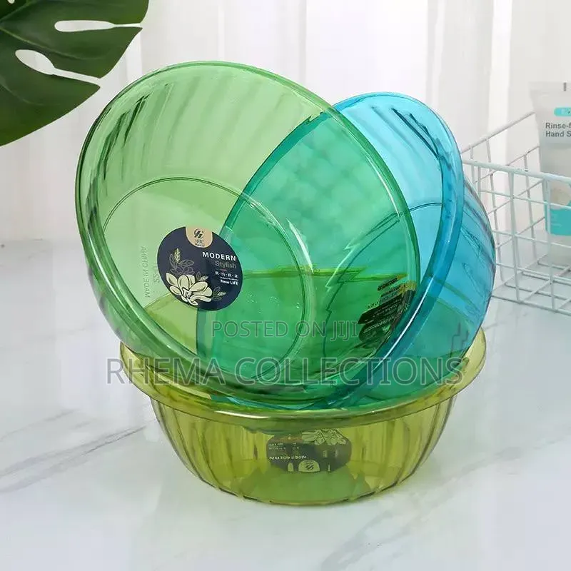 3pcs Big Size Quality Transparent Bowl