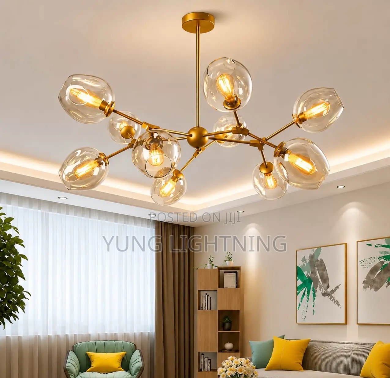 Luxury Gold Globe Chandelier