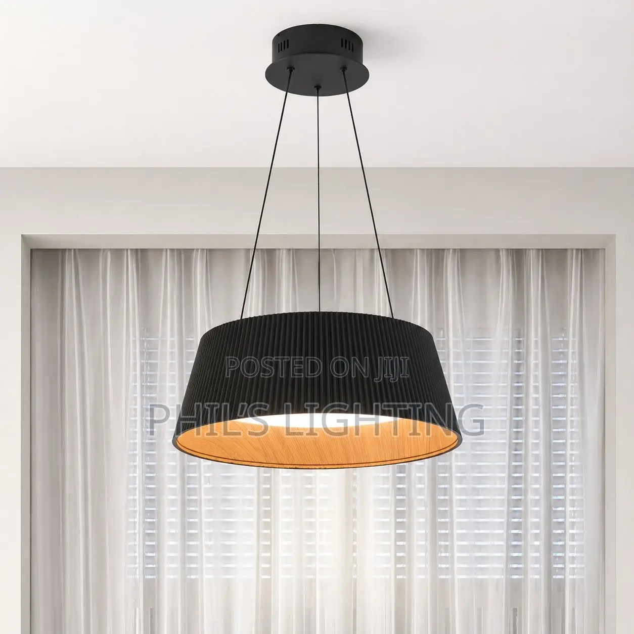 Spanish Designer Wood Grain Ceiling Pendant Lamp