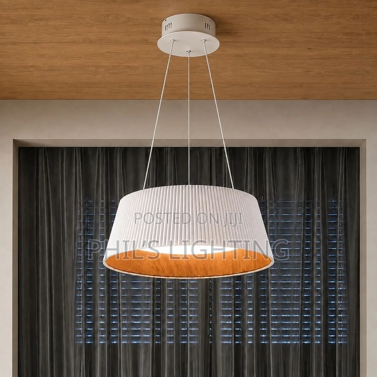 Spanish Designer Wood Grain Ceiling Pendant Lamp