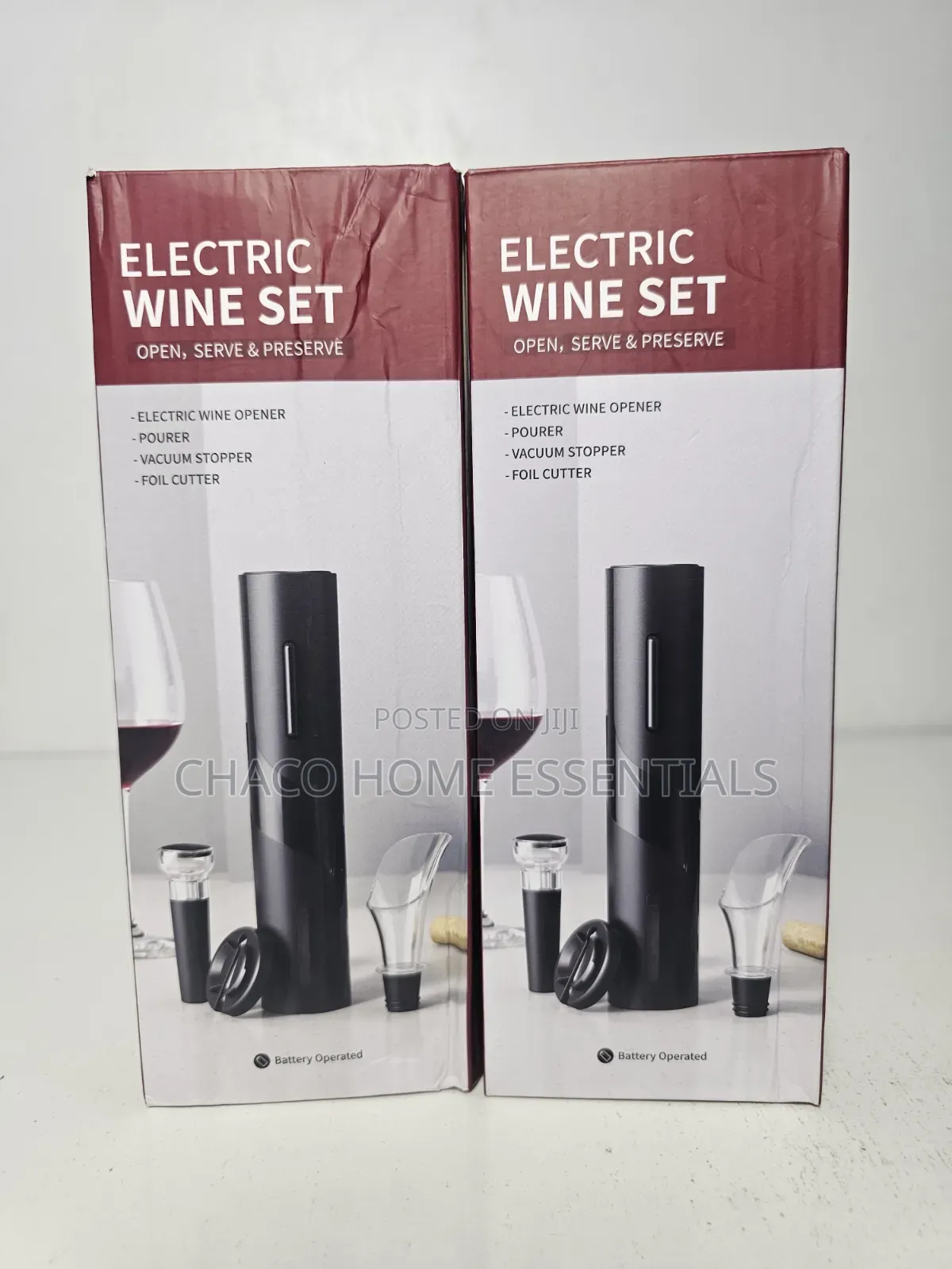 4-in-1 Electric Wine Opener Gift Set – Brand New