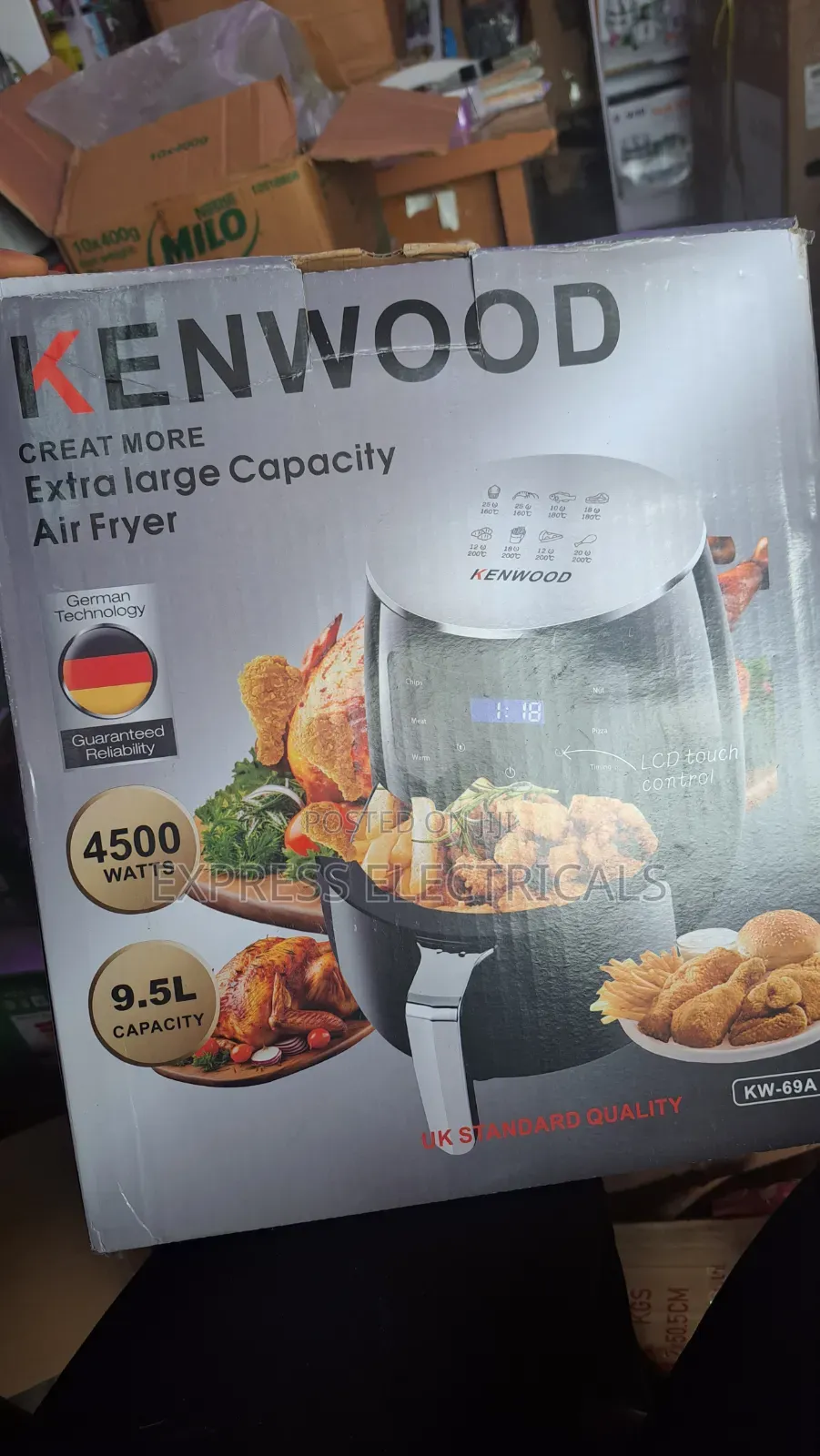 Brand New Kenwood 9.5L Extra Large Air Fryer - 4500W Digital Touch