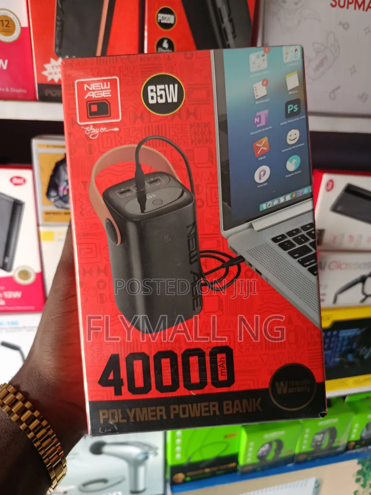 New Age Turbo Ultra 9 40000mAh 65W Fast-Charging Laptop Power Bank