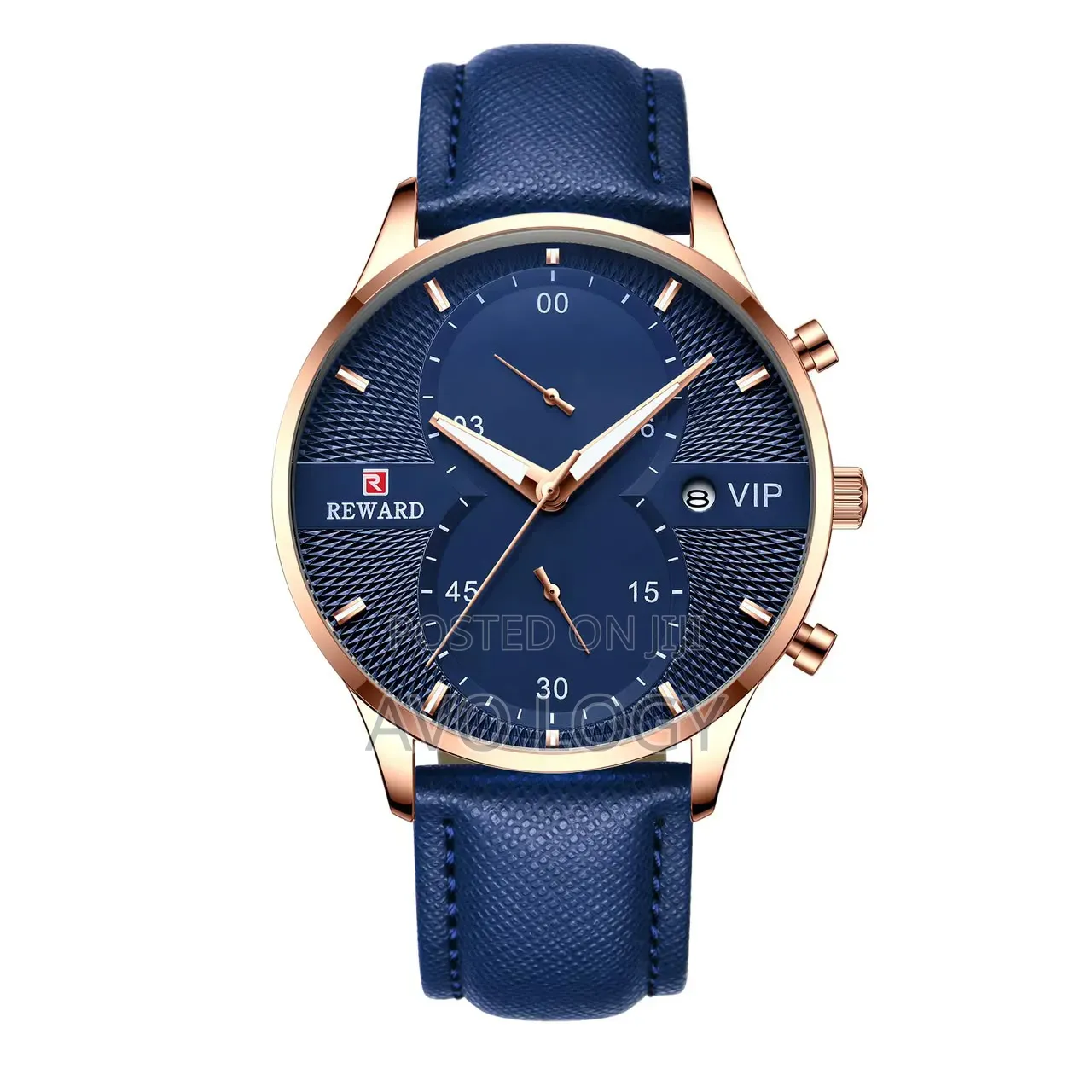 Reward 
Leather Strap Wristwatch
