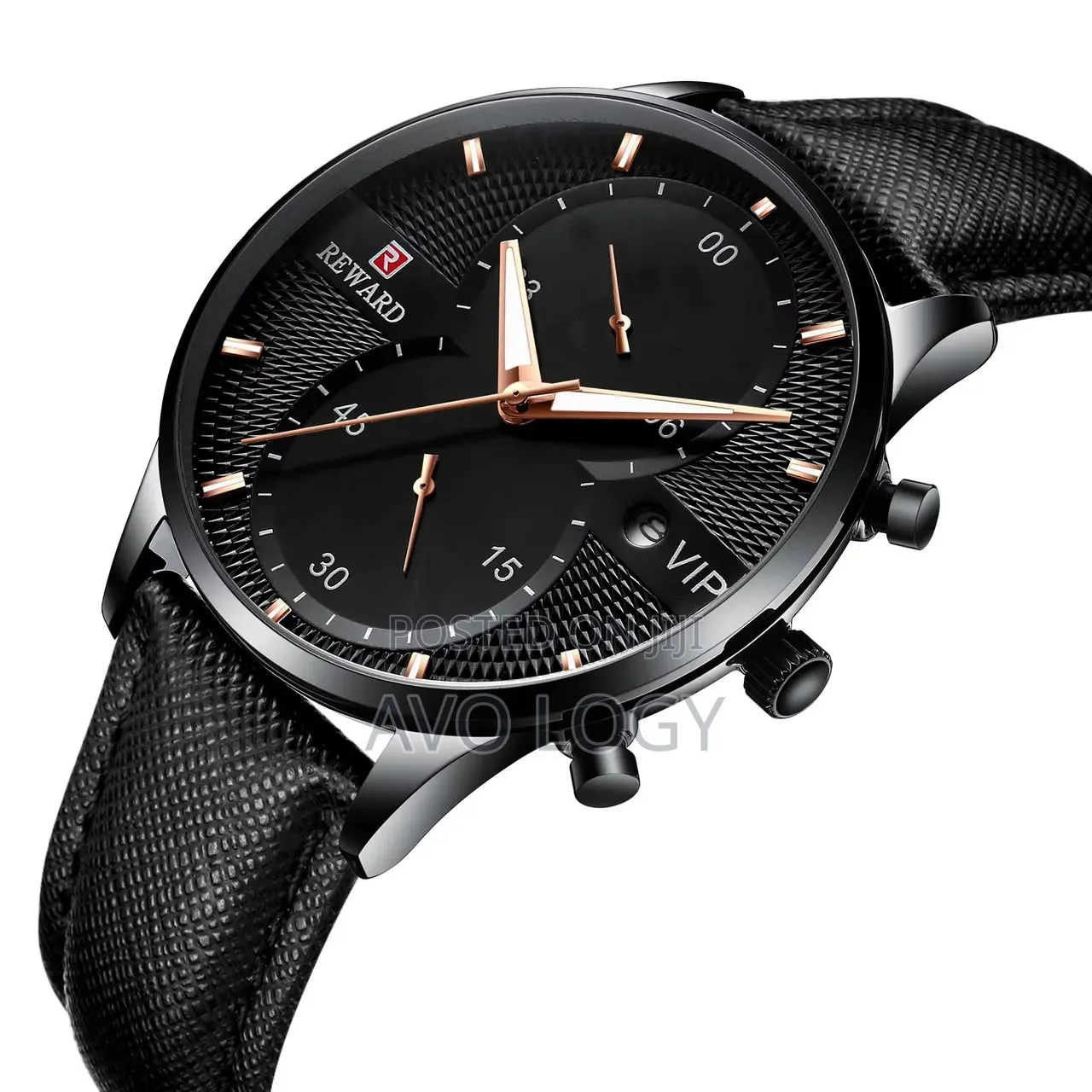 Reward 
Leather Strap Wristwatch