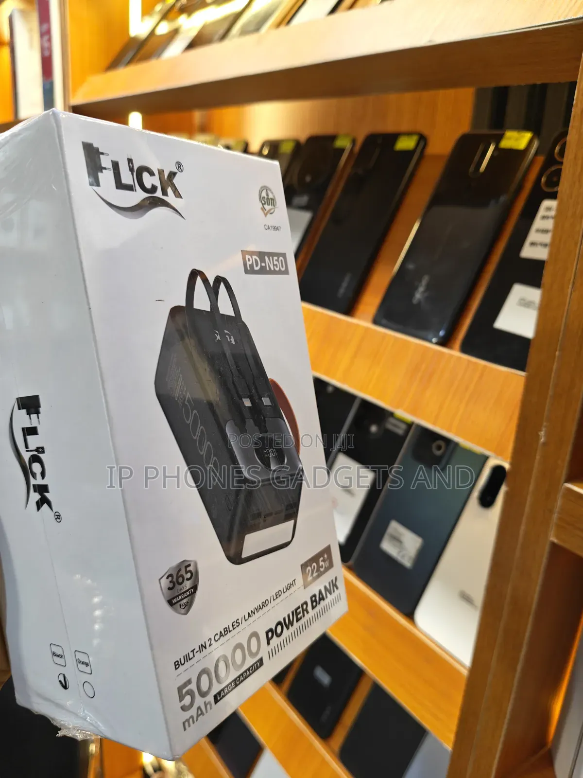 FLCK PD-N50 50000mAh Power Bank 22.5W With Built-in Cables + LED - New