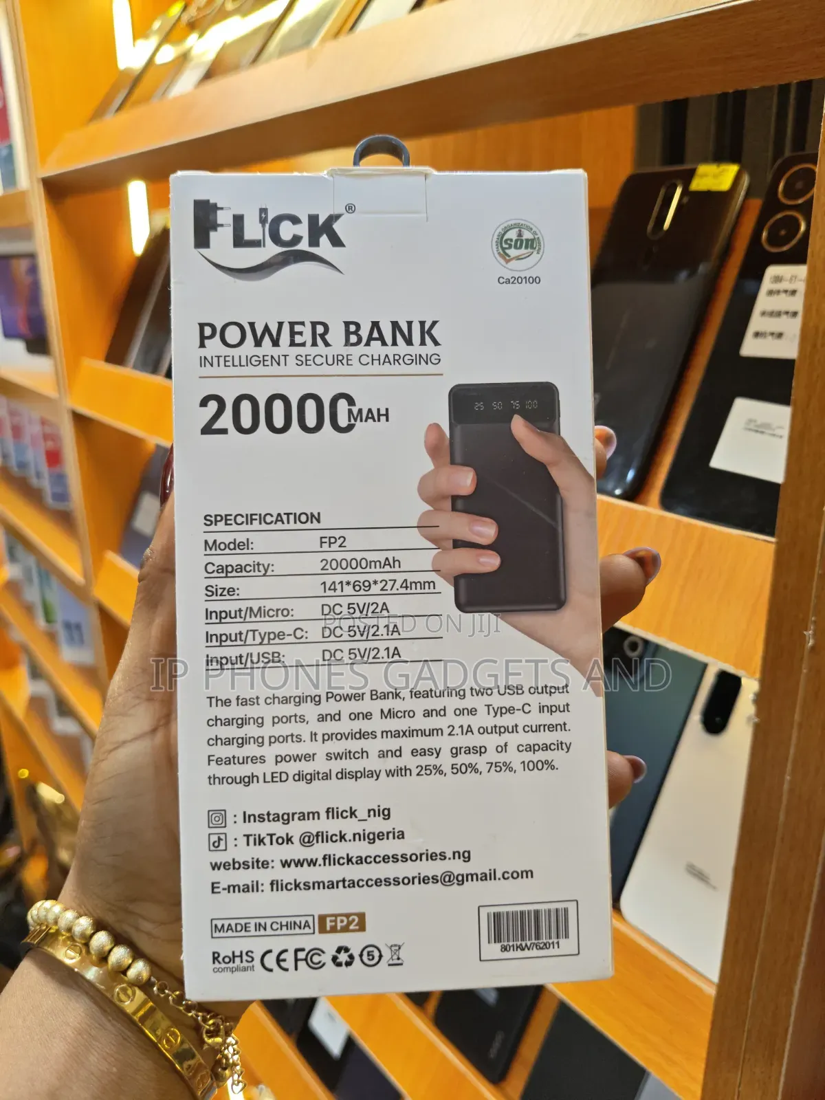 FLCK FP2 20000mAh Power Bank Dual Input Output LED Display - New