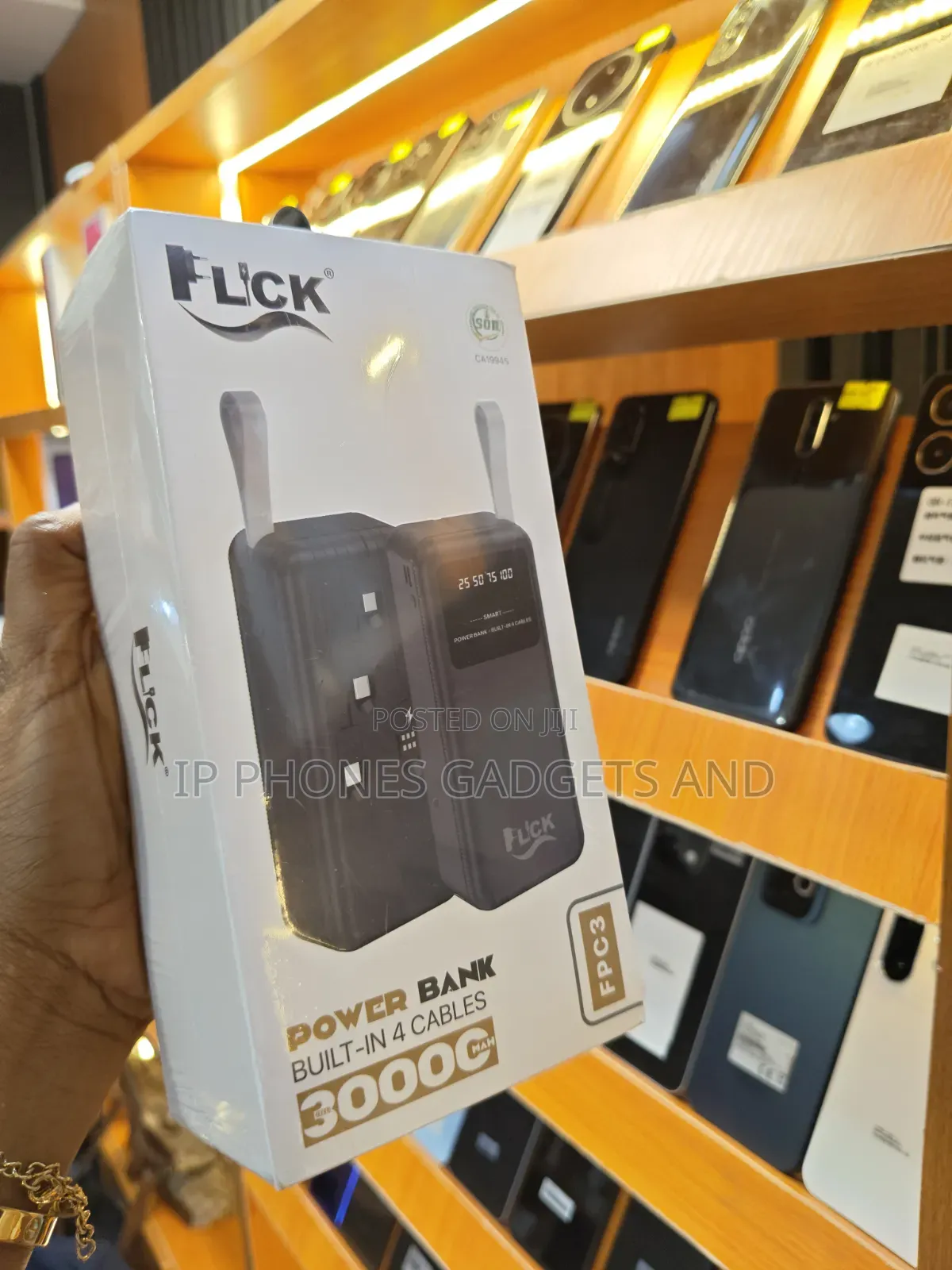 FLCK FPC3 30000mAh Power Bank Built-in 4 Cables LED Display - New