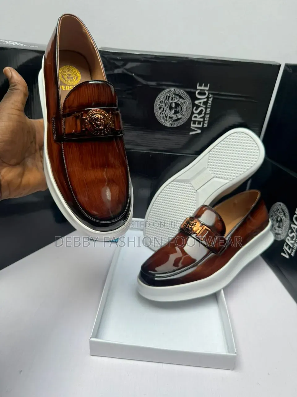 Premium Versace Men’s Shoes Available in Sizes 40–46.