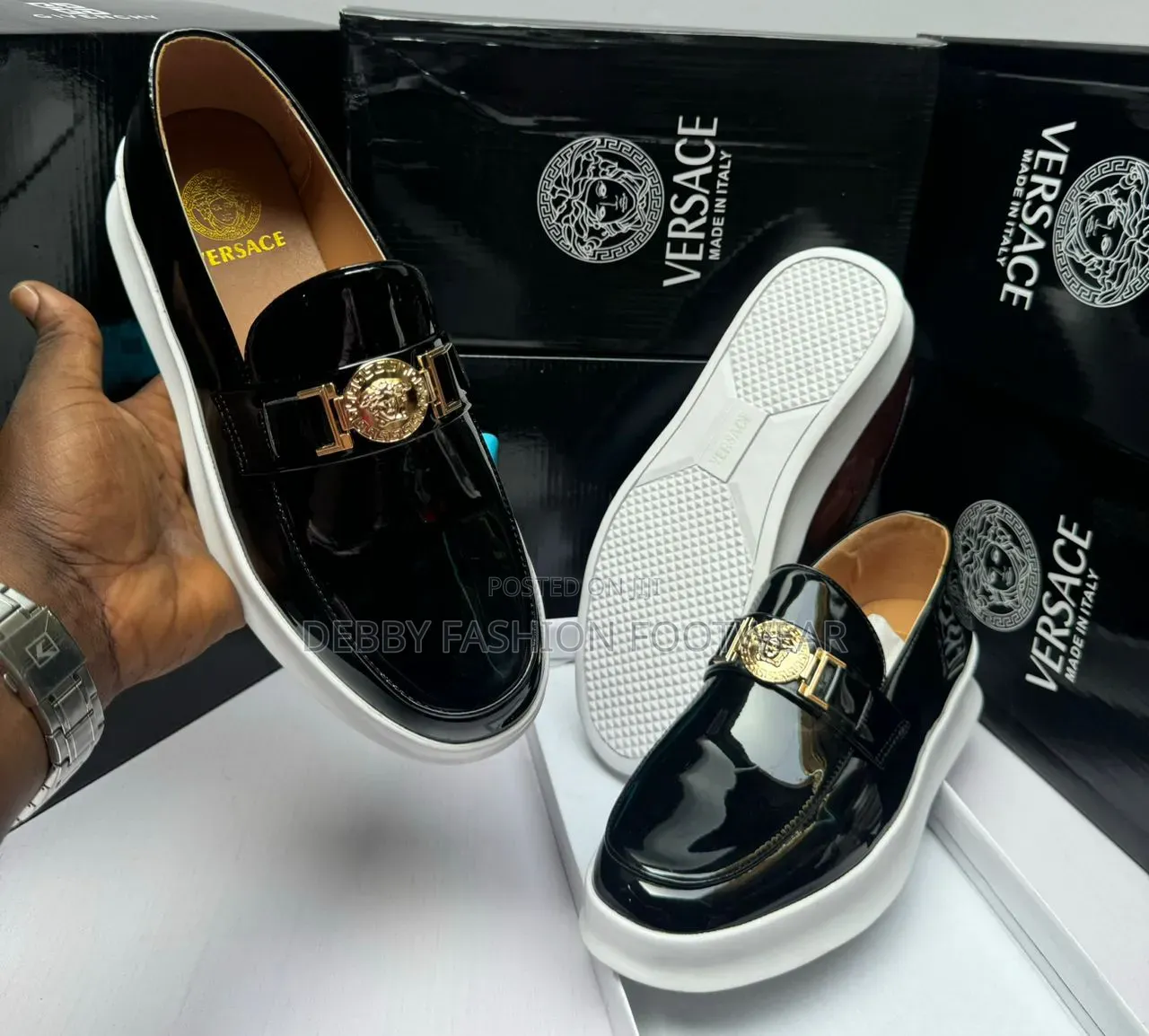 Premium Versace Men’s Shoes Available in Sizes 40–46.