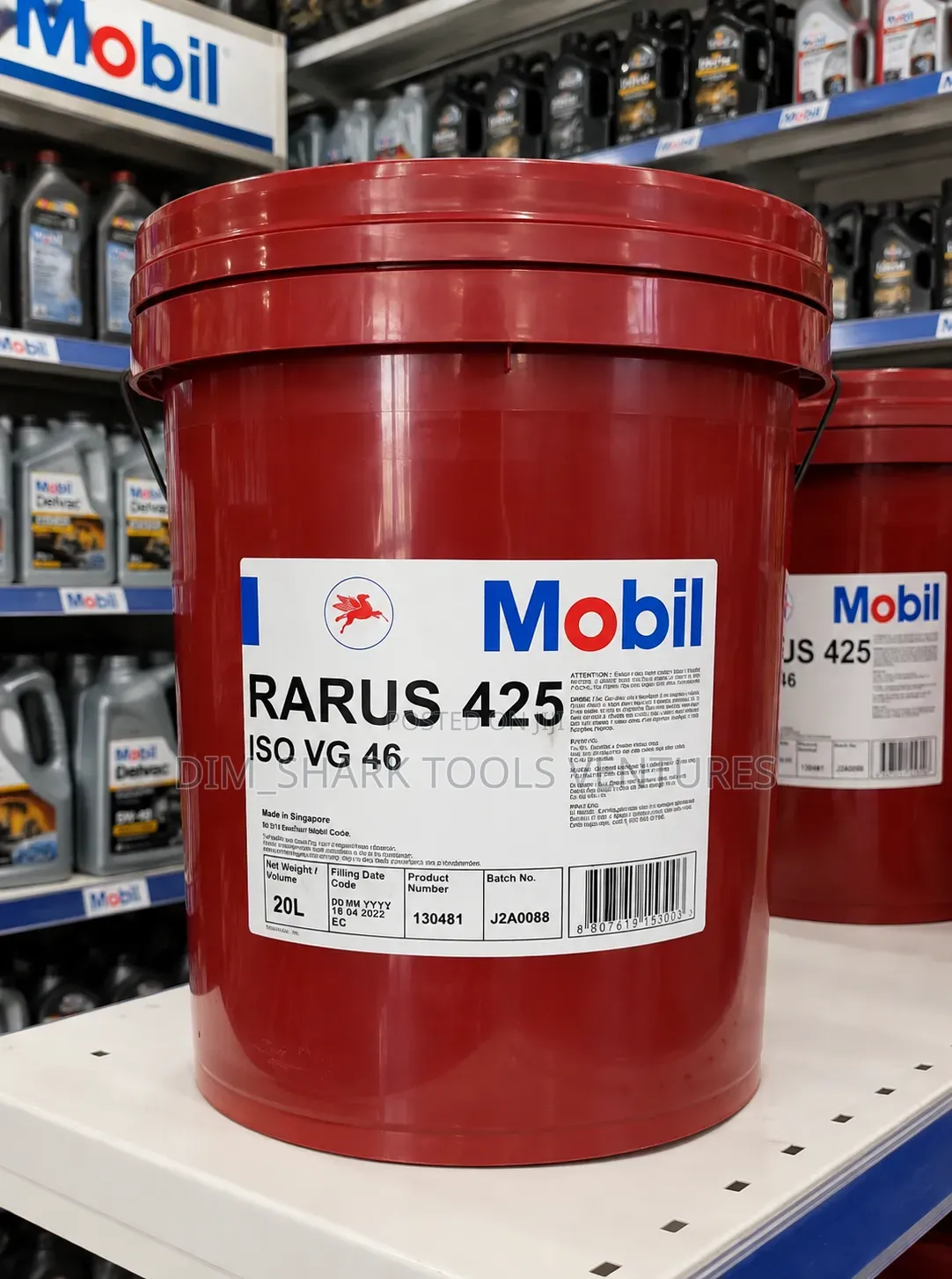 20-Liter Pail of Mobil Rarus 425 ISO VG 46 Air Compressor Lubricant